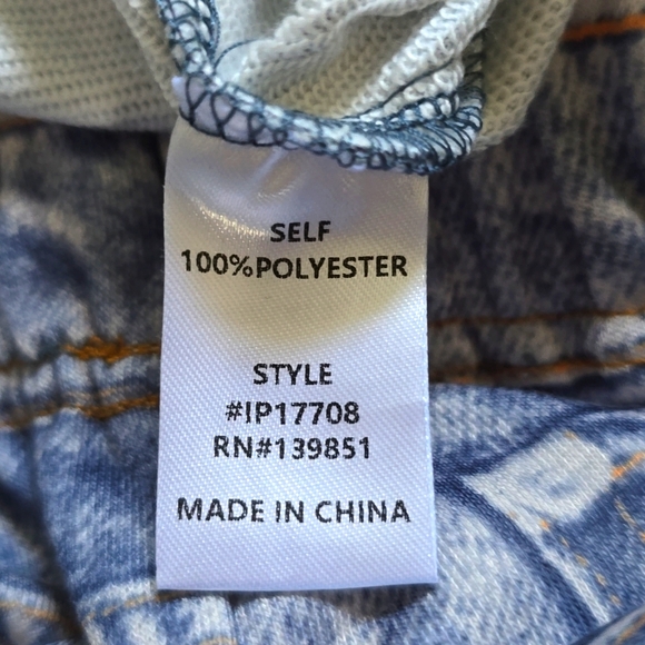 Oddie Faux Denim Illusion Lounge Acid Wash Pants Size Small - Picture 3 of 9